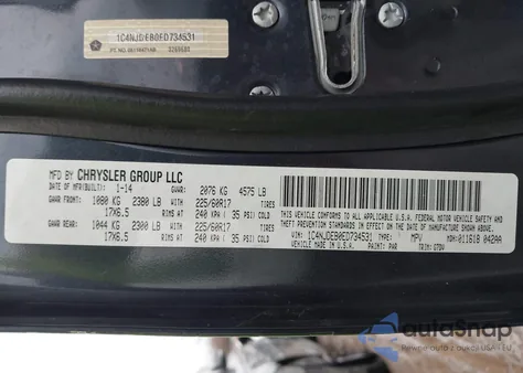 2014 Jeep Compass Latitude z USA, uszkodzony, nr VIN 1C4NJDEB0ED734531